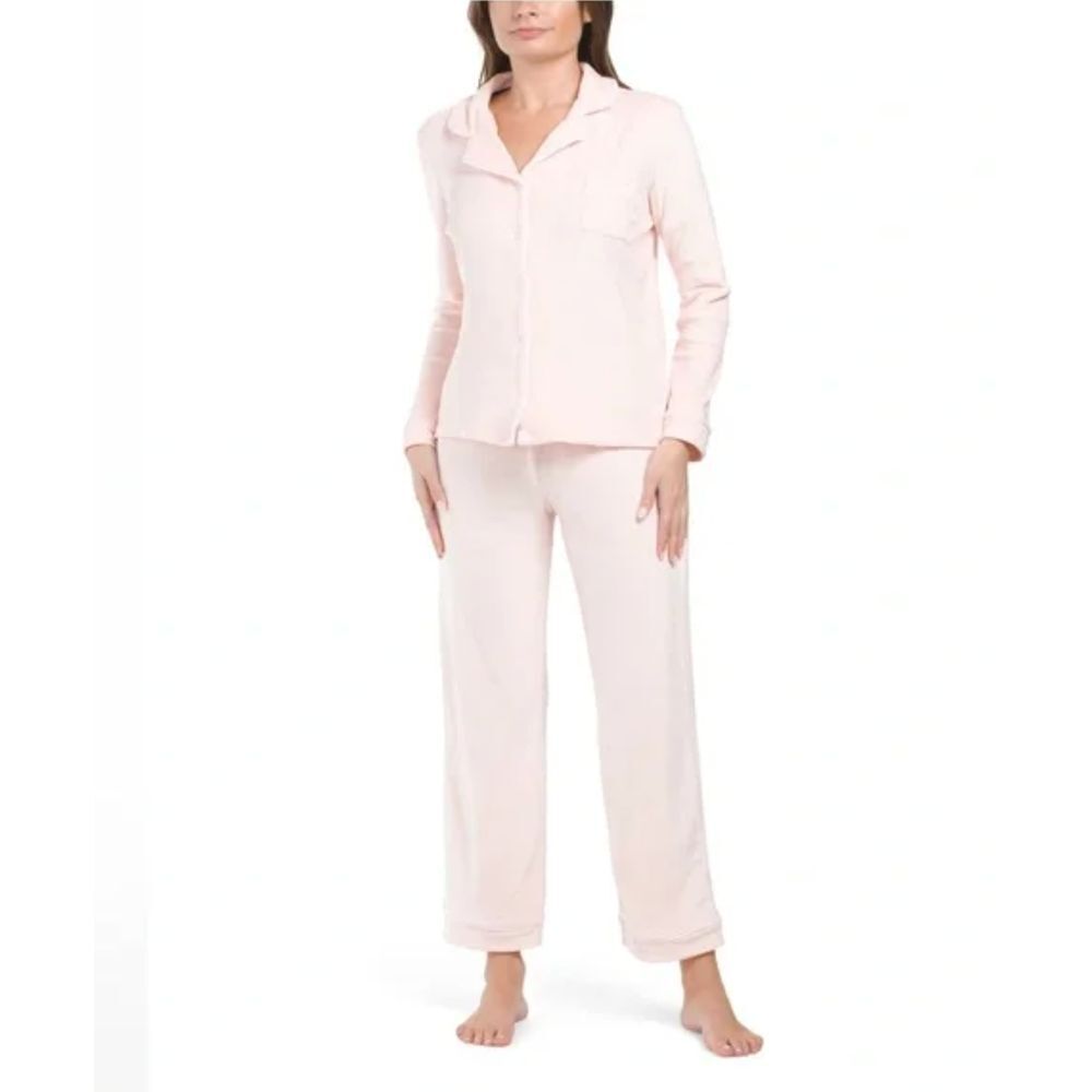 House of Harlow 1960 Super Soft Velour 2 Piece Pajama Set Rose Quartz Size Large